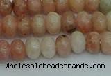 CRB2841 15.5 inches 5*8mm rondelle red plum blossom jade beads