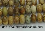 CRB2855 15.5 inches 4*6mm rondelle picture jasper beads