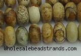 CRB2857 15.5 inches 6*10mm rondelle picture jasper beads