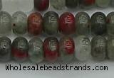 CRB2871 15.5 inches 5*8mm rondelle blood jasper beads