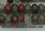 CRB2872 15.5 inches 6*10mm rondelle blood jasper beads