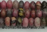 CRB2885 15.5 inches 4*6mm rondelle rhodonite beads wholesale