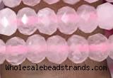 CRB3001 15.5 inches 4*6mm faceted rondelle rose quartz beads