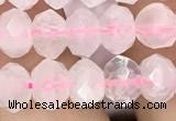 CRB3002 15.5 inches 6*8mm faceted rondelle rose quartz beads