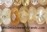 CRB3014 15.5 inches 6*12mm faceted rondelle citrine beads