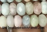 CRB3026 15.5 inches 5*7mm faceted rondelle morganite beads