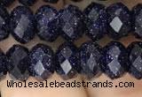 CRB3034 15.5 inches 5*8mm faceted rondelle blue goldstone beads