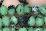 CRB3037 15.5 inches 5*8mm faceted rondelle ruby zoisite beads