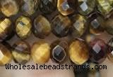 CRB3039 15.5 inches 4*6mm faceted rondelle yellow tiger eye beads