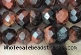 CRB3042 15.5 inches 4*6mm faceted rondelle red tiger eye beads