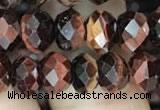 CRB3043 15.5 inches 6*8mm faceted rondelle red tiger eye beads