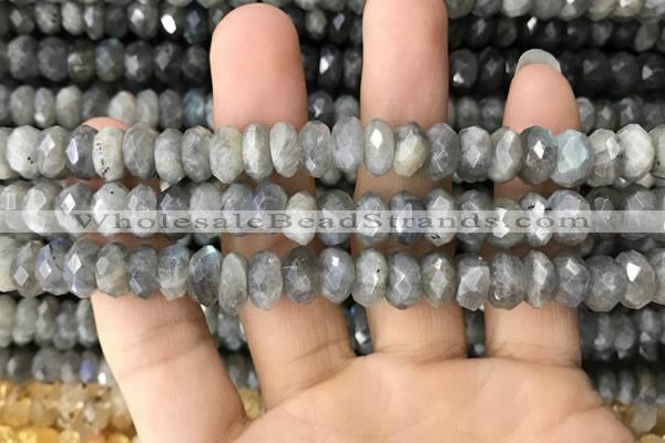 CRB3049 15.5 inches 5*8mm faceted rondelle labradorite beads