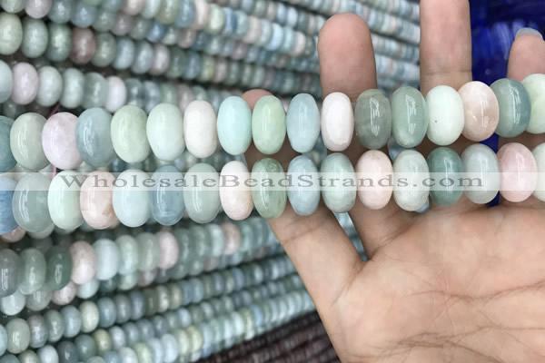 CRB3064 15.5 inches 8*14mm rondelle morganite gemstone beads