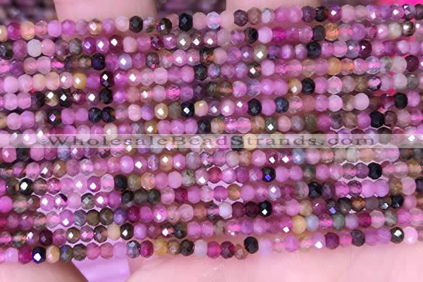 CRB3108 15.5 inches 2*3mm faceted rondelle tiny tourmaline beads