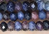 CRB3161 15.5 inches 2.5*4mm faceted rondelle tiny ruby & sapphire beads