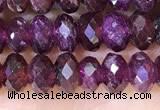 CRB3190 15.5 inches 4*6mm faceted rondelle tiny red garnet beads