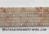 CRB3217 15.5 inches 4*6mm faceted rondelle pink aventurine jade beads wholesale