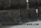 CRB323 15.5 inches 8*12mm tyre matte smoky quartz gemstone beads