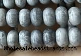 CRB4052 15.5 inches 4*6mm rondelle grey picture jasper beads wholesale