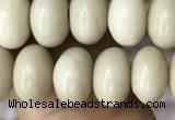 CRB4072 15.5 inches 5*8mm rondelle white fossil jasper beads wholesale