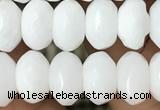 CRB4113 15.5 inches 5*8mm faceted rondelle white porcelain beads