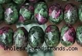 CRB4119 15.5 inches 5*8mm faceted rondelle imitation ruby zoisite beads