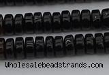 CRB418 15.5 inches 5*8mm rondelle black agate beads wholesale