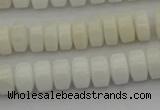 CRB423 15.5 inches 5*8mm rondelle white porcelain beads wholesale