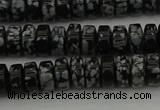 CRB431 15.5 inches 5*8mm rondelle snowflake obsidian beads