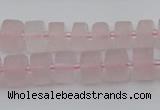 CRB451 15.5 inche 6*10mm tyre matte rose quartz gemstone beads