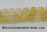 CRB453 15.5 inche 5*8mm tyre matte citrine gemstone beads