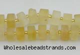 CRB454 15.5 inche 6*10mm tyre matte citrine gemstone beads