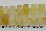 CRB455 15.5 inche 8*12mm tyre matte citrine gemstone beads