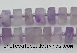 CRB456 15.5 inche 5*8mm tyre matte amethyst gemstone beads