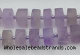 CRB458 15.5 inche 8*12mm tyre matte amethyst gemstone beads