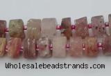 CRB460 15.5 inche 6*10mm tyre matte strawberry quartz gemstone beads