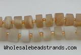 CRB462 15.5 inche 5*8mm tyre matte moonstone gemstone beads