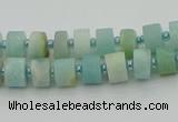 CRB468 15.5 inche 5*8mm tyre matte amazonite gemstone beads