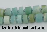 CRB469 15.5 inche 6*10mm tyre matte amazonite gemstone beads