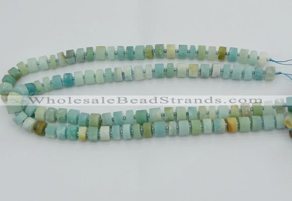 CRB469 15.5 inche 6*10mm tyre matte amazonite gemstone beads