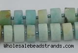 CRB470 15.5 inche 8*12mm tyre matte amazonite gemstone beads