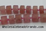 CRB478 15.5 inches 6*10mm tyre strawberry quartz beads wholesale