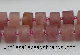 CRB479 15.5 inches 7*12mm tyre strawberry quartz beads wholesale