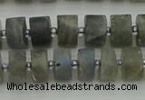 CRB483 15.5 inches 6*10mm tyre labradorite gemstone beads