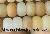 CRB5002 15.5 inches 4*6mm rondelle matte yellow aventurine beads