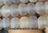 CRB5015 15.5 inches 4*6mm rondelle matte grey agate beads wholesale