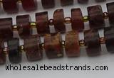 CRB505 15.5 inches 5*8mm tyre orange garnet beads wholesale