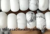 CRB5050 15.5 inches 5*8mm rondelle matte white howlite beads wholesale