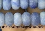 CRB5055 15.5 inches 5*8mm rondelle matte blue aventurine beads