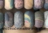 CRB5062 15.5 inches 5*8mm rondelle matte picasso jasper beads